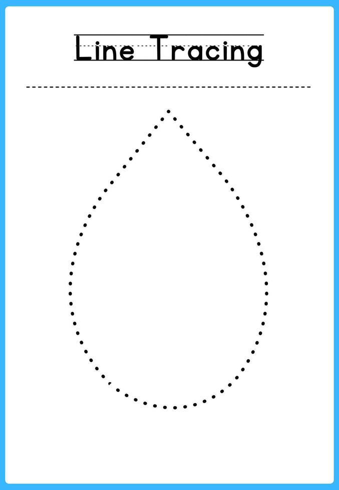 Tracing Lines Exercise Worksheet For Kids vector
