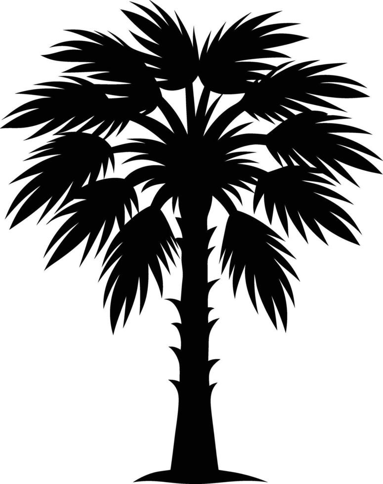 Palmetto tree silhouette on white background vector
