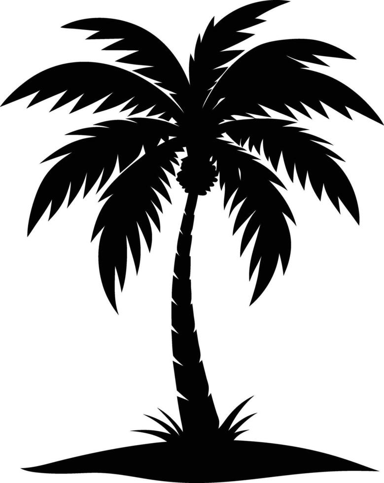 Palmetto tree silhouette on white background vector