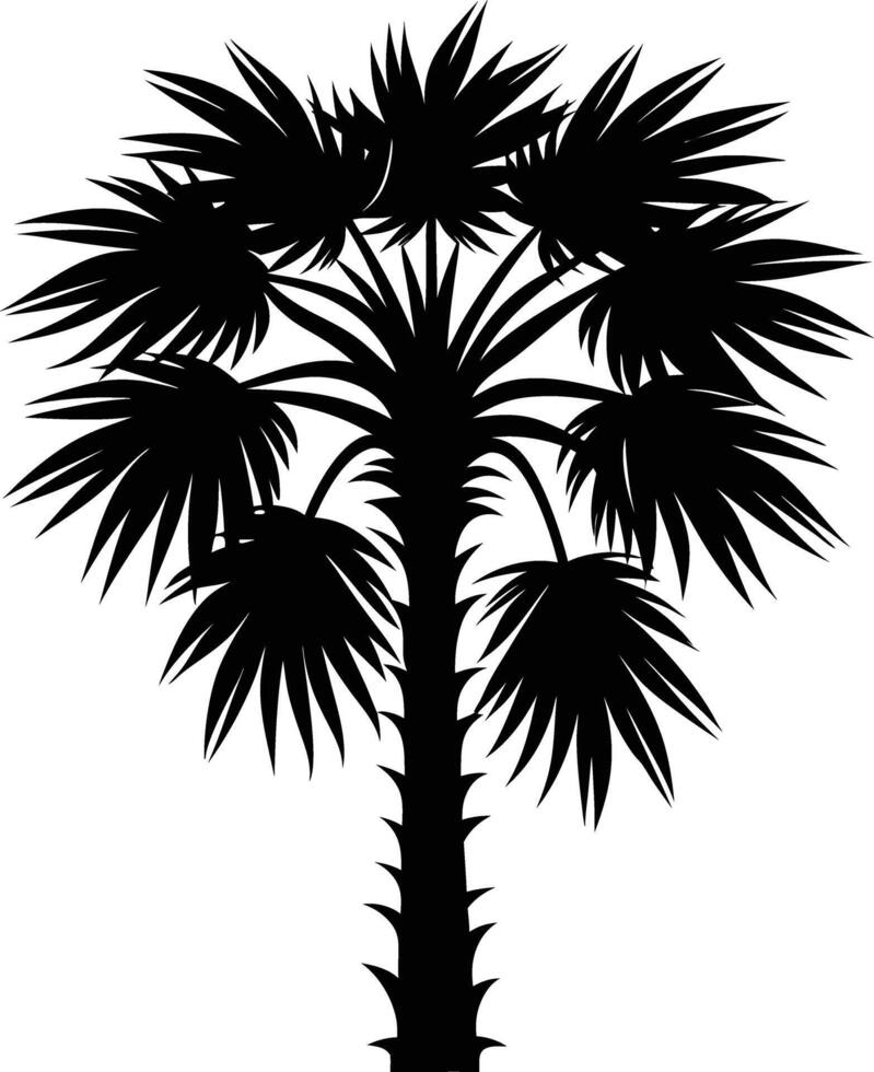 Palmetto tree silhouette on white background vector