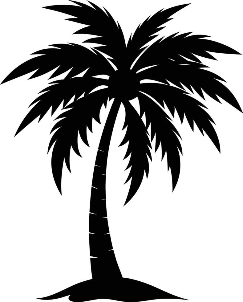 Palmetto tree silhouette on white background vector
