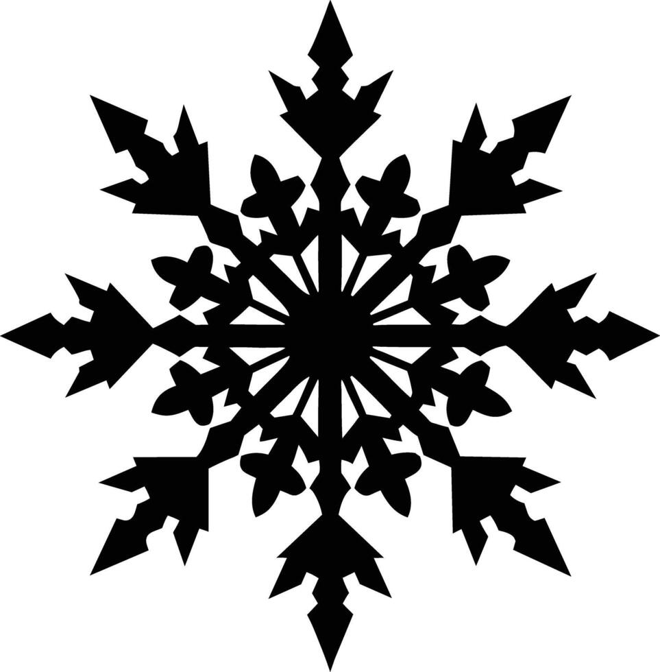 A silhouette of a snowflake clip art design vector