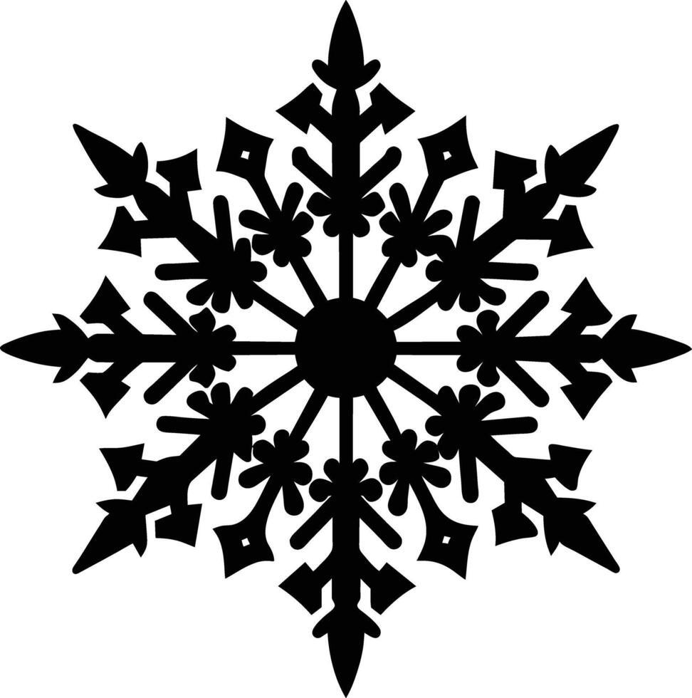 A silhouette of a snowflake clip art design vector