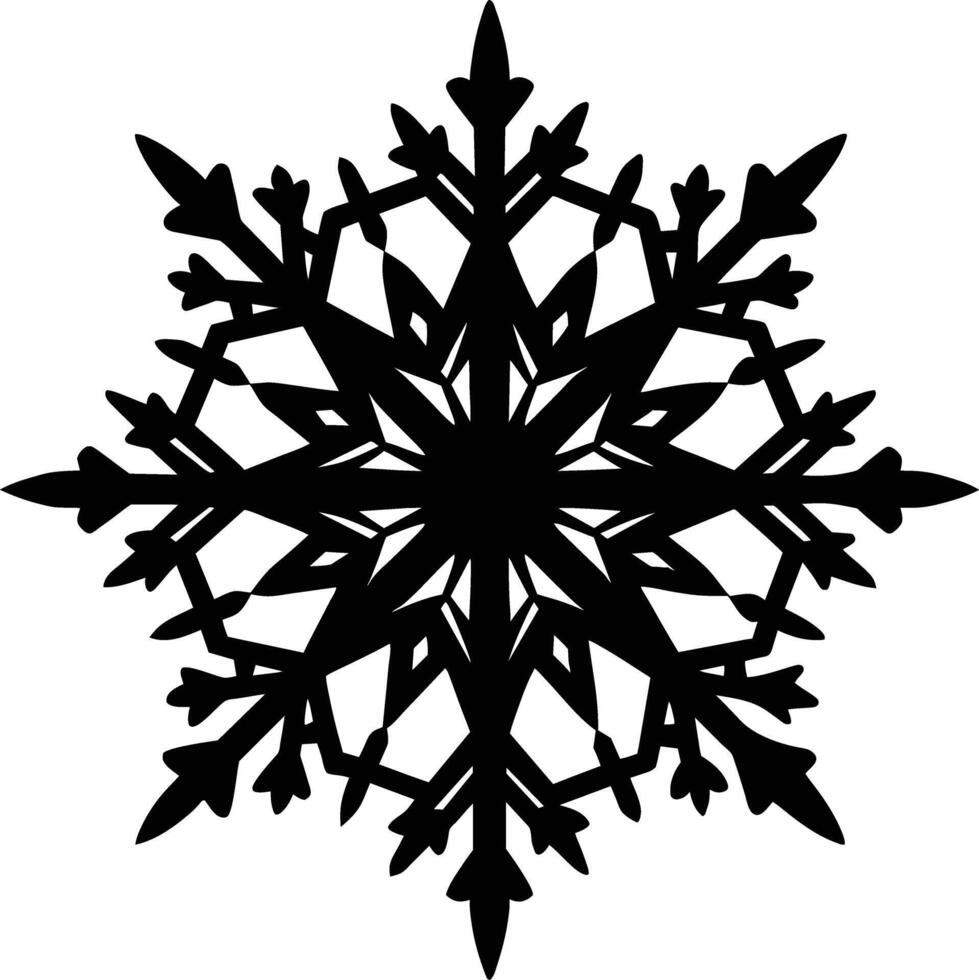 A silhouette of a snowflake clip art design vector