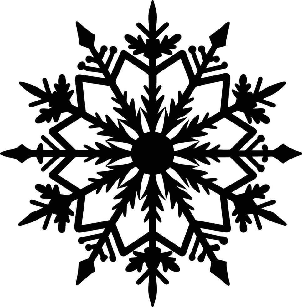 A silhouette of a snowflake clip art design vector