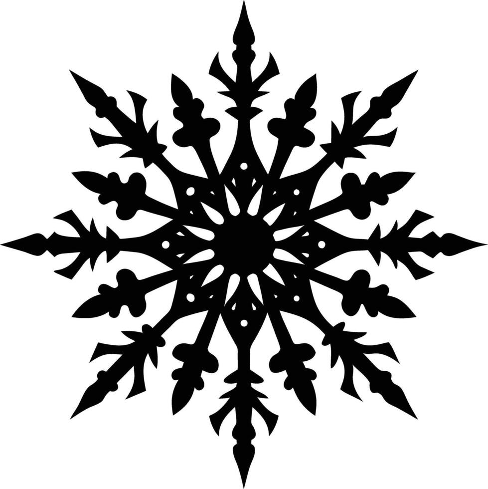 A silhouette of a snowflake clip art design vector
