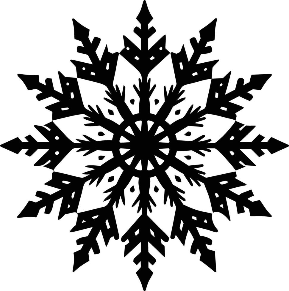 A silhouette of a snowflake clip art design vector