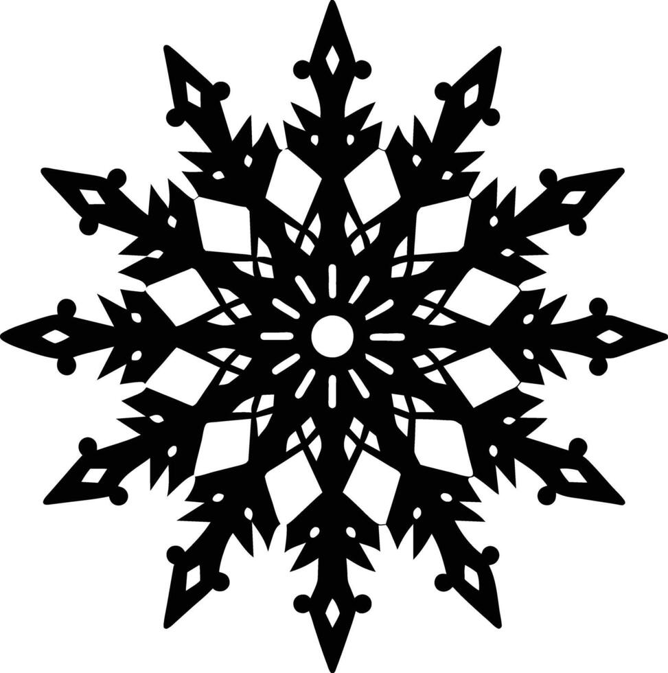 A silhouette of a snowflake clip art design vector