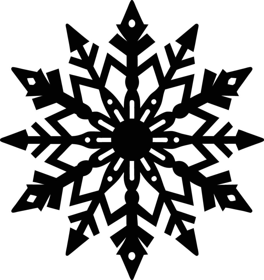 A silhouette of a snowflake clip art design vector