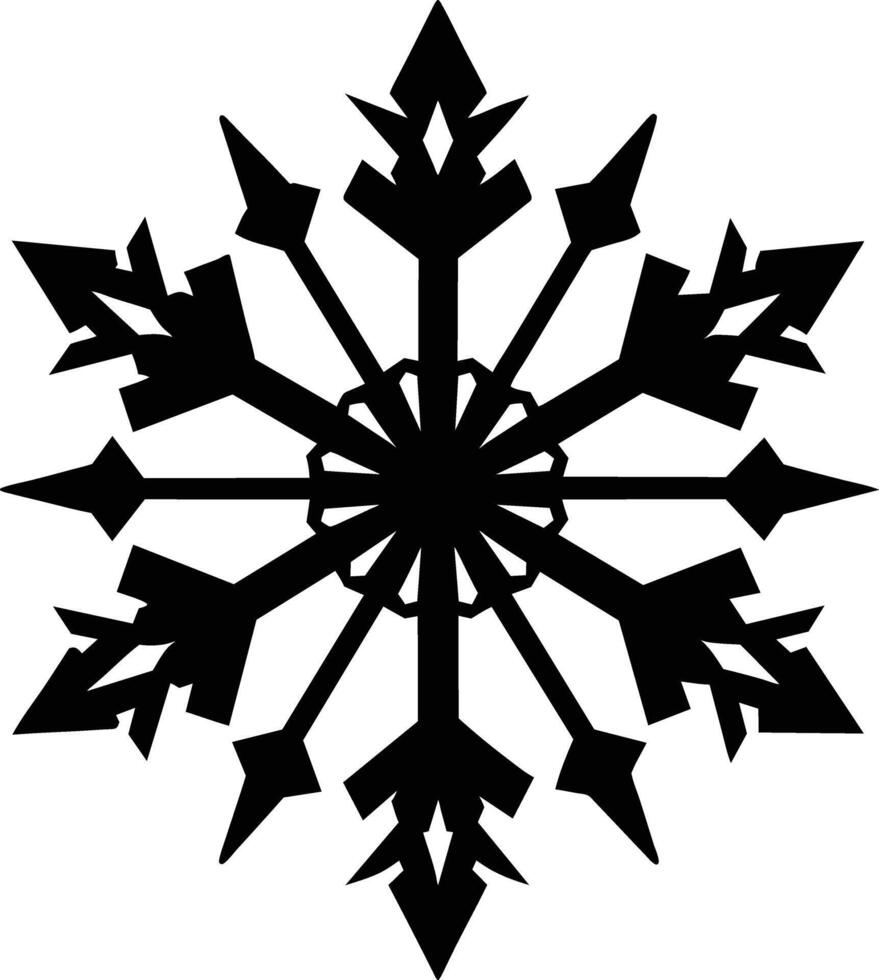 A silhouette of a snowflake clip art design vector