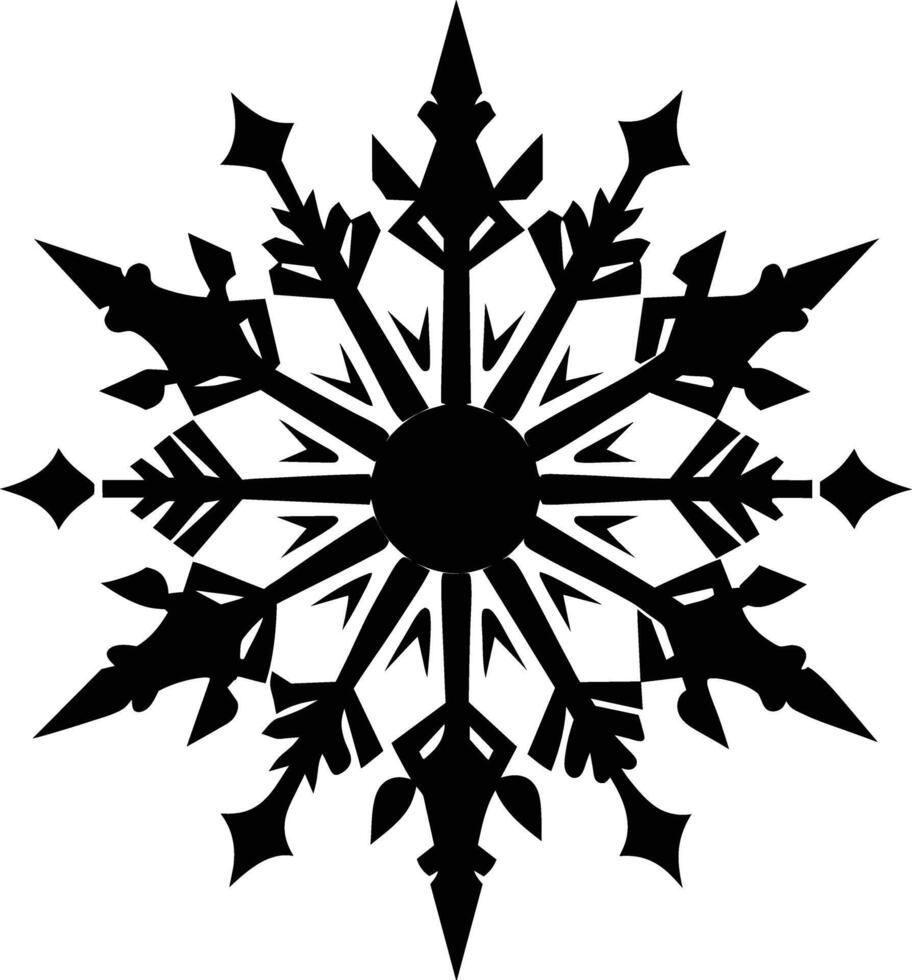 A silhouette of a snowflake clip art design vector