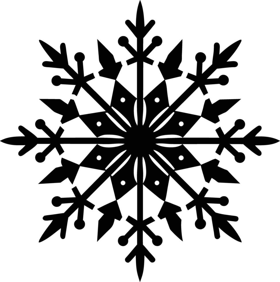 A silhouette of a snowflake clip art design vector