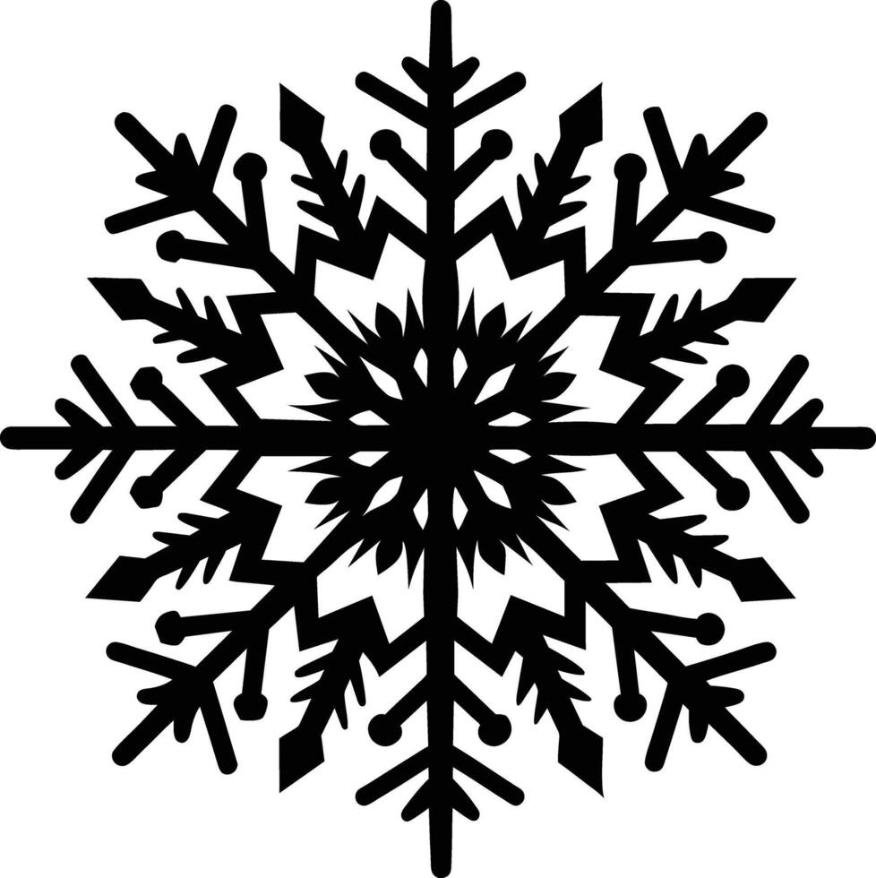 A silhouette of a snowflake clip art design vector