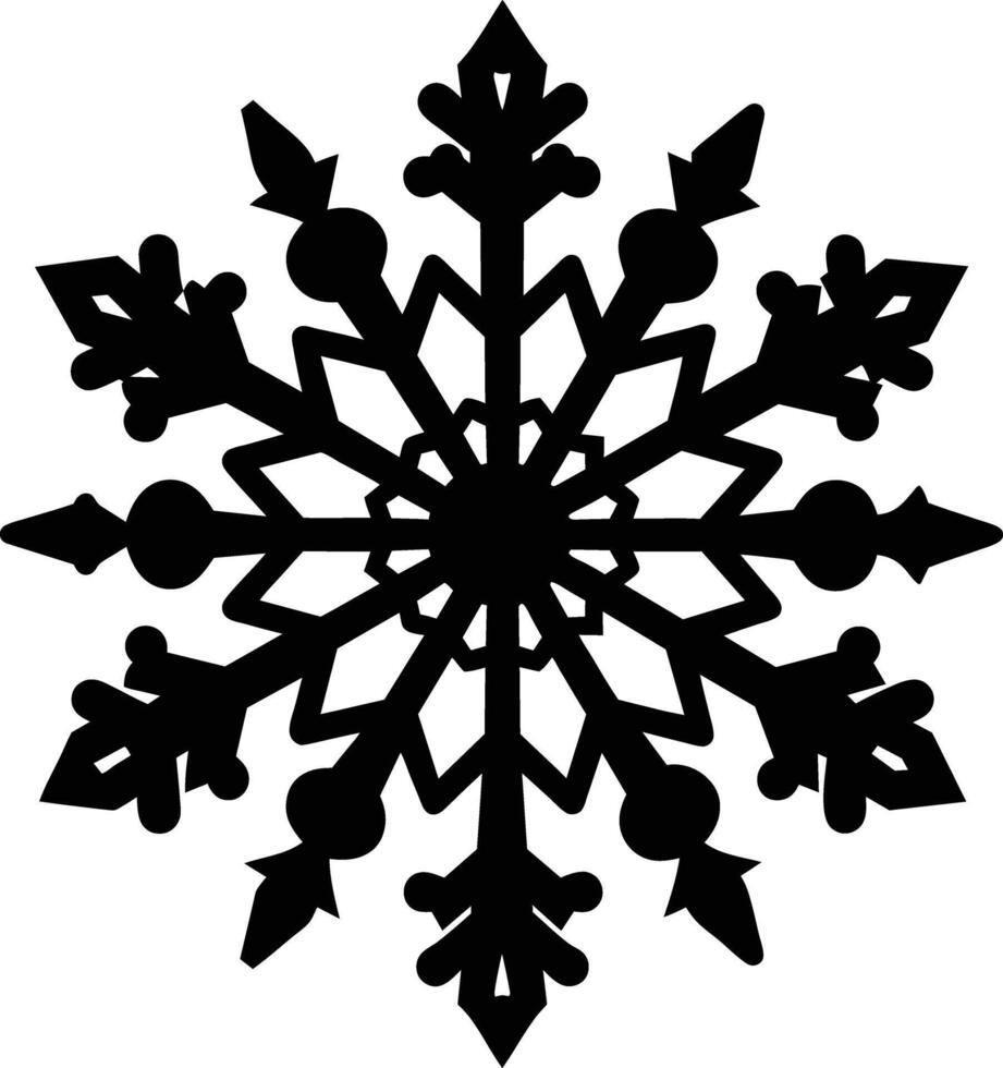 A silhouette of a snowflake clip art design vector