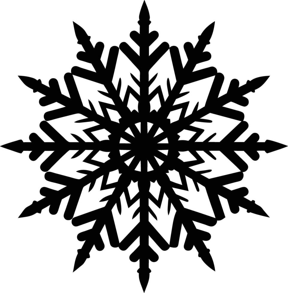 A silhouette of a snowflake clip art design vector