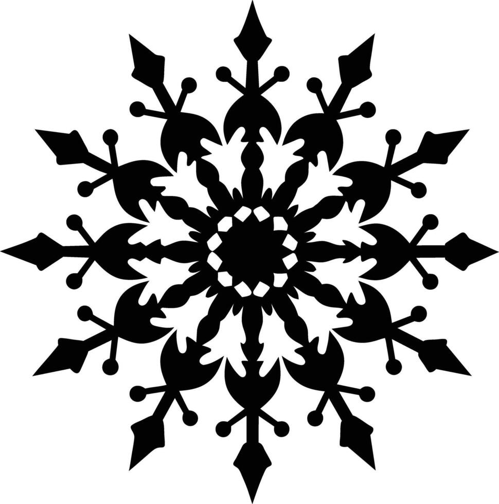 A silhouette of a snowflake clip art design vector