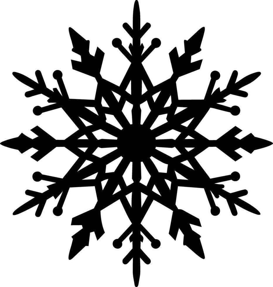 A silhouette of a snowflake clip art design vector