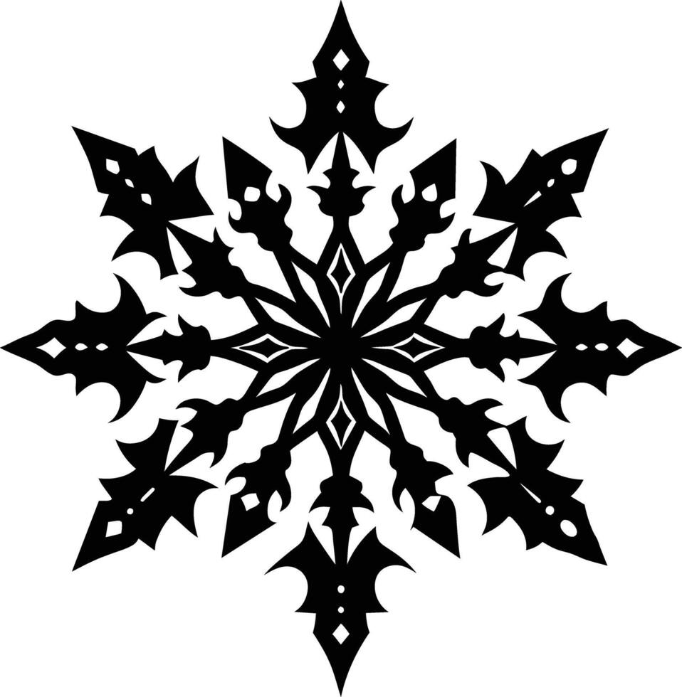 A silhouette of a snowflake clip art design vector