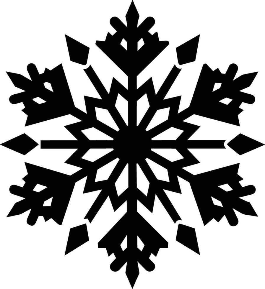 A silhouette of a snowflake clip art design vector