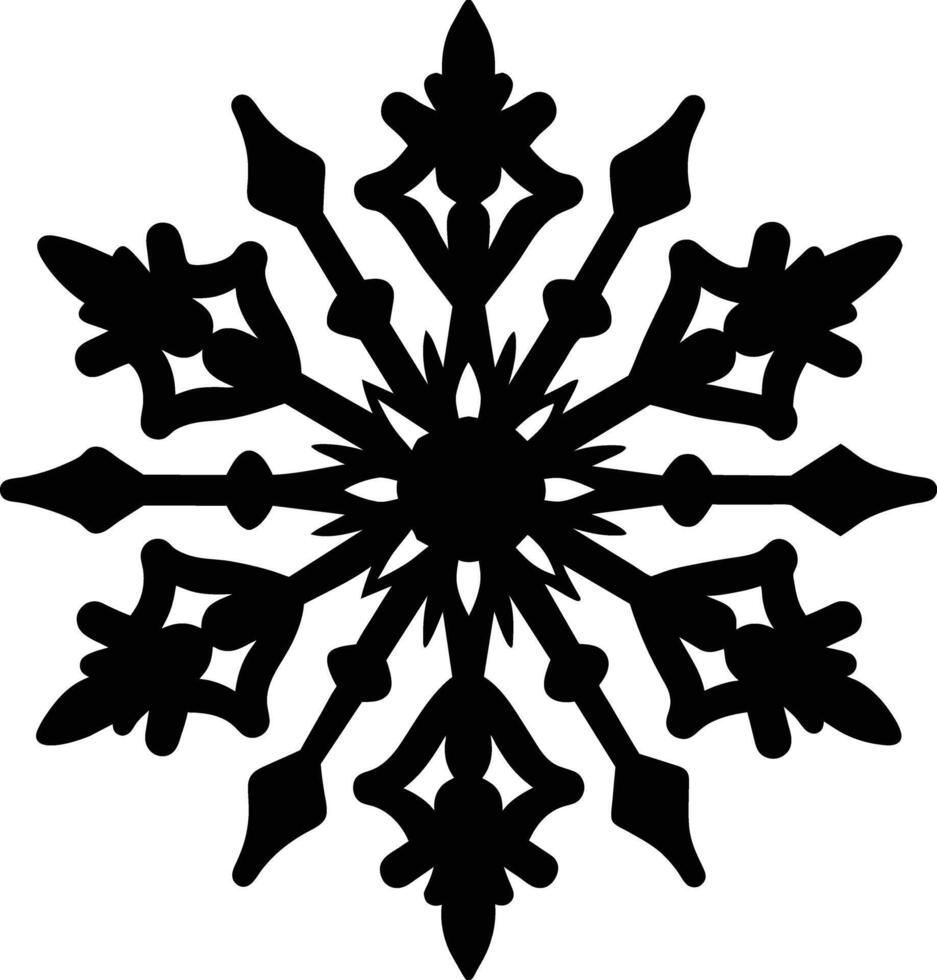 A silhouette of a snowflake clip art design vector