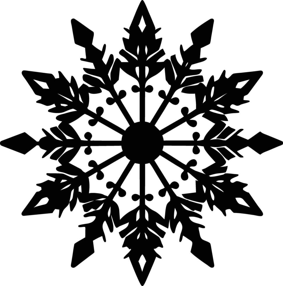 A silhouette of a snowflake clip art design vector