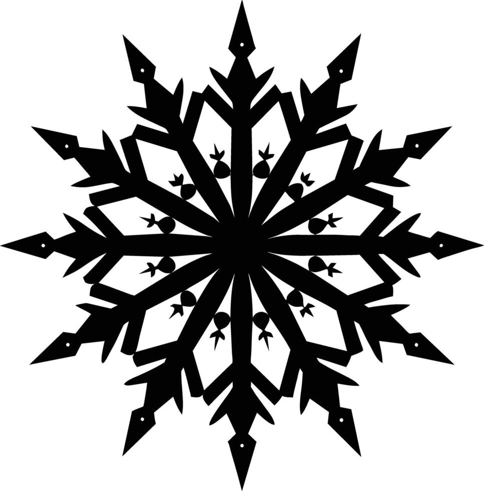 A silhouette of a snowflake clip art design vector