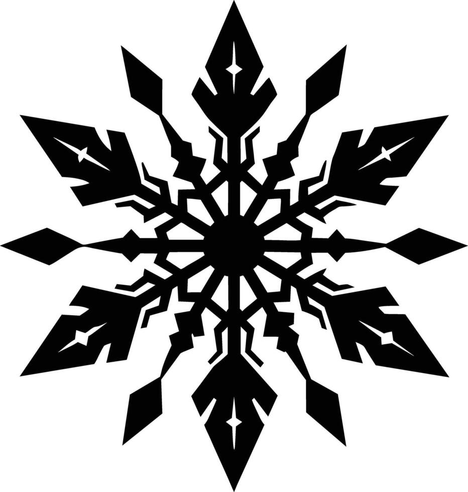A silhouette of a snowflake clip art design vector