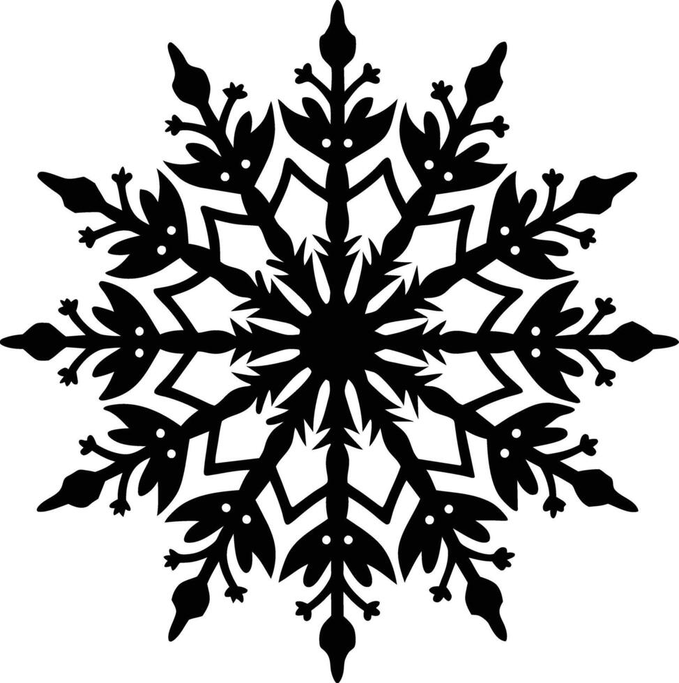 A silhouette of a snowflake clip art design vector