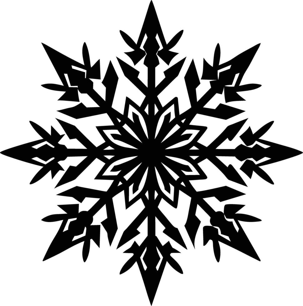 A silhouette of a snowflake clip art design vector