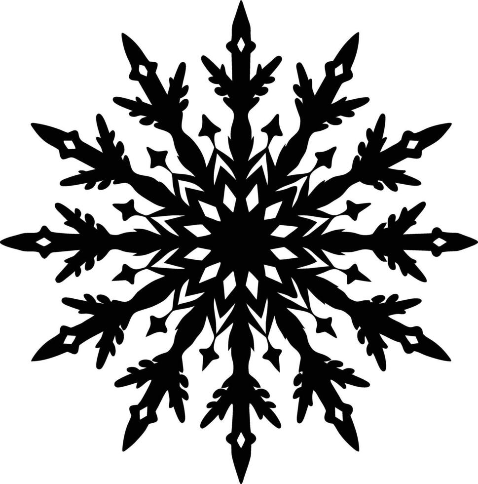 A silhouette of a snowflake clip art design vector