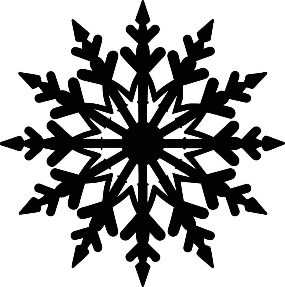 A silhouette of a snowflake clip art design vector