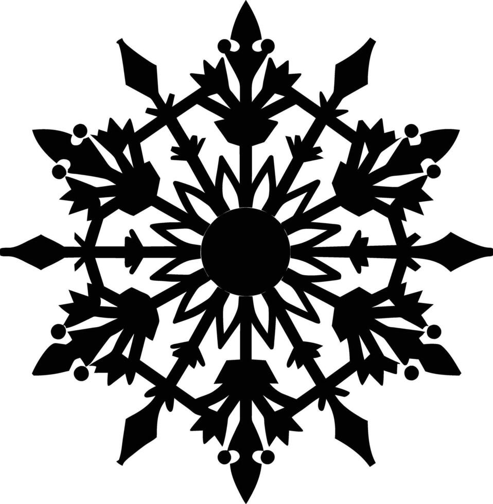 A silhouette of a snowflake clip art design vector