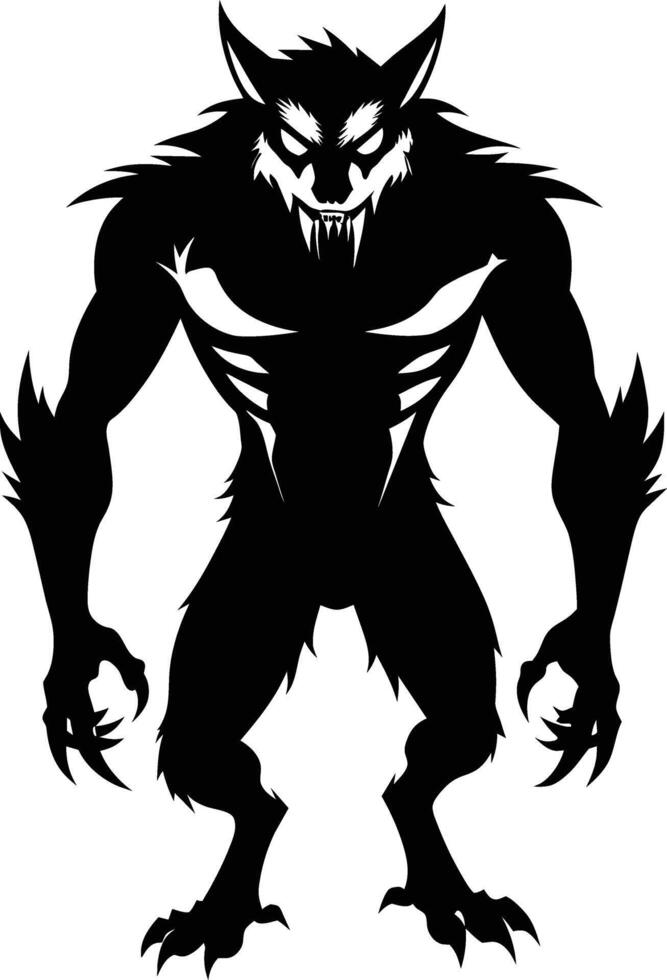 A black silhouette of a werewolf vector