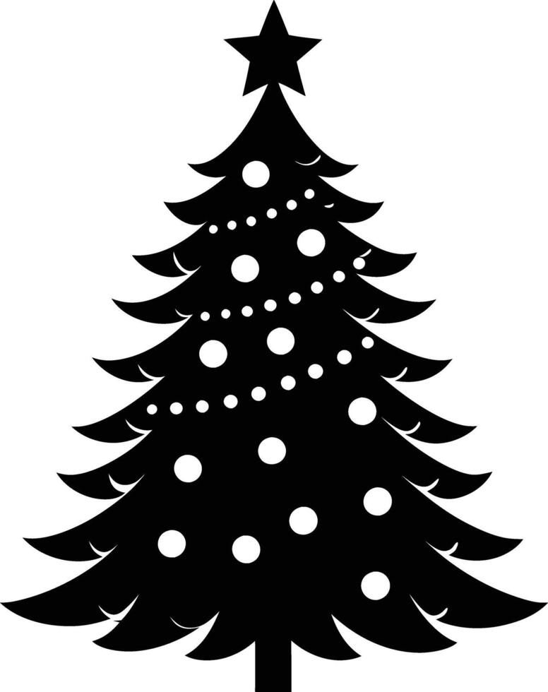 A clip art silhouette of a christmas tree vector