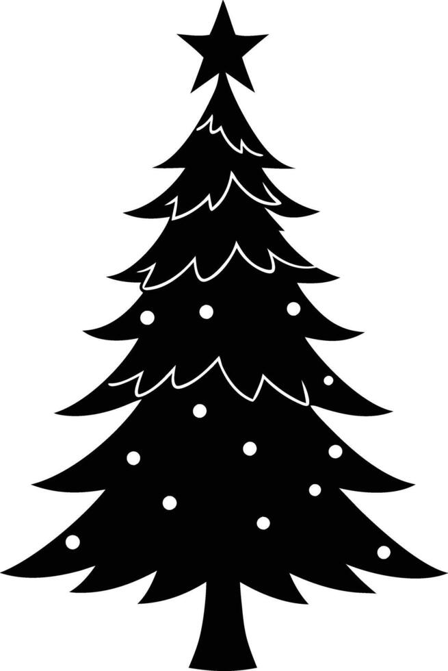 A clip art silhouette of a christmas tree vector