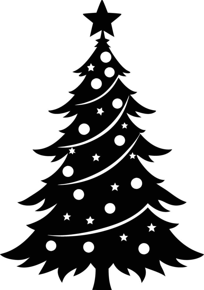 A clip art silhouette of a christmas tree vector