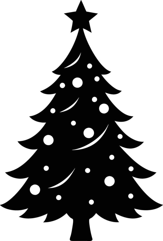 A clip art silhouette of a christmas tree vector