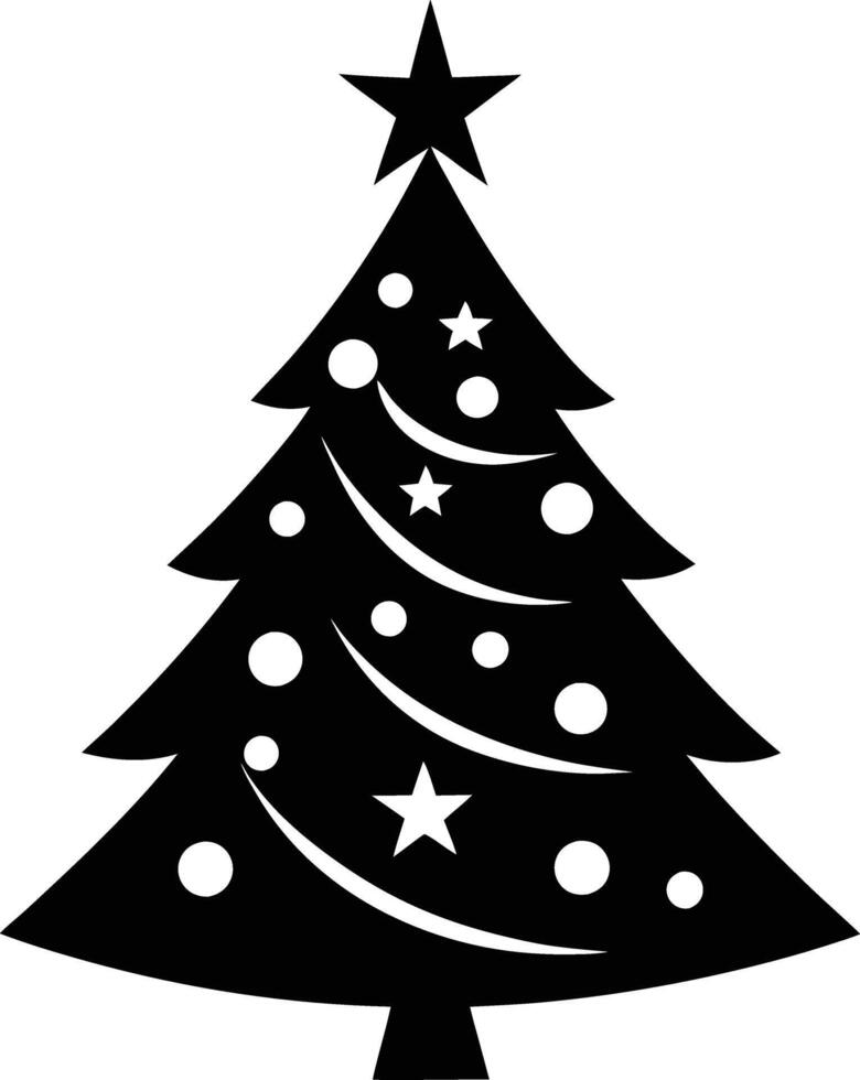 A clip art silhouette of a christmas tree vector