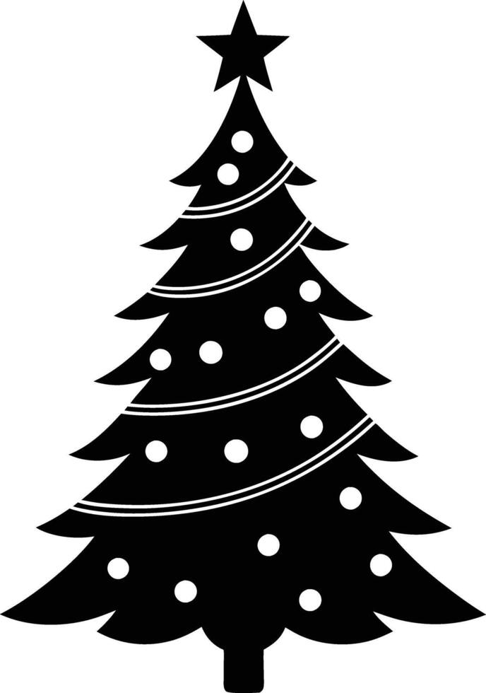 A clip art silhouette of a christmas tree vector