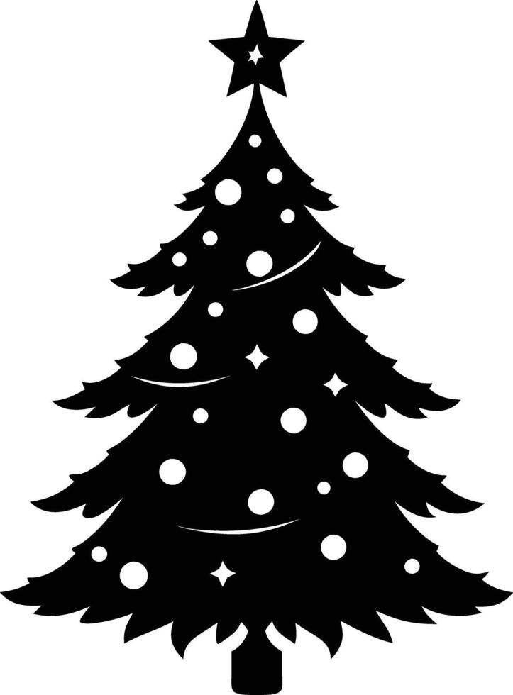 A clip art silhouette of a christmas tree vector