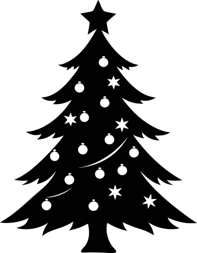 A clip art silhouette of a christmas tree vector