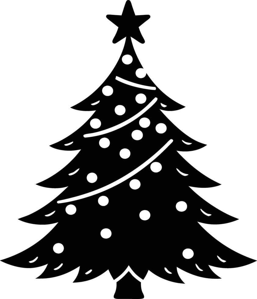 A clip art silhouette of a christmas tree vector