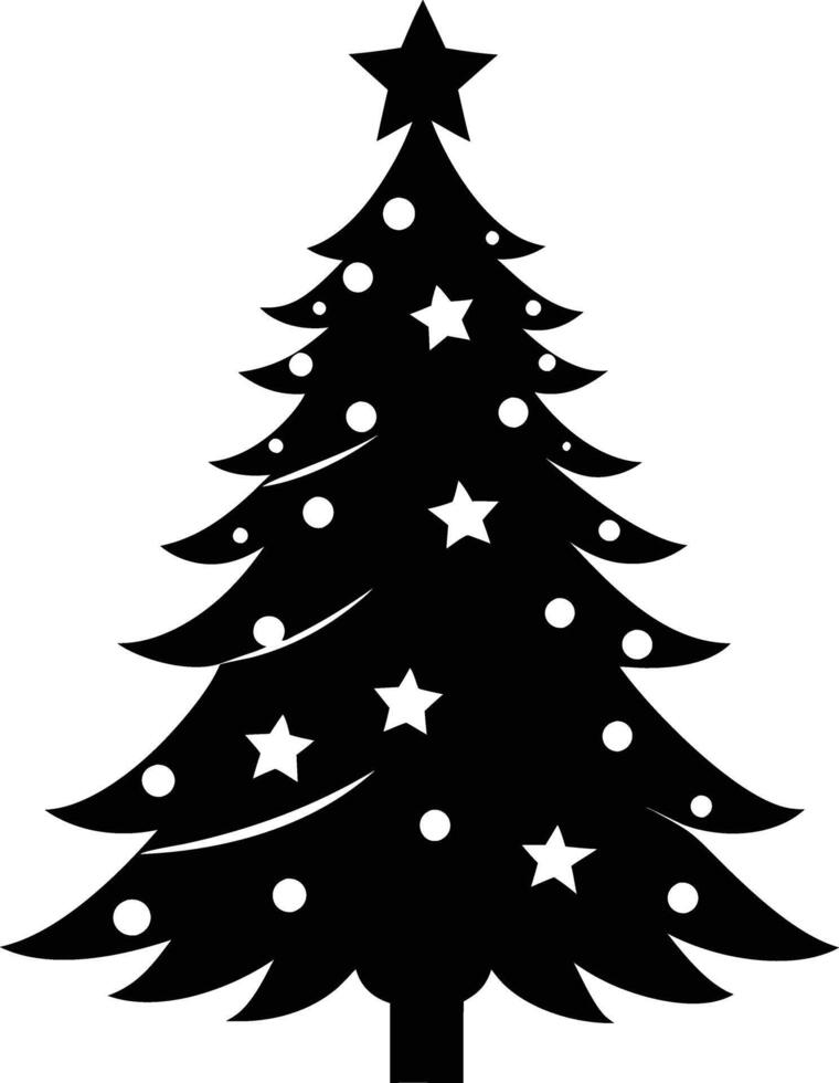 A clip art silhouette of a christmas tree vector