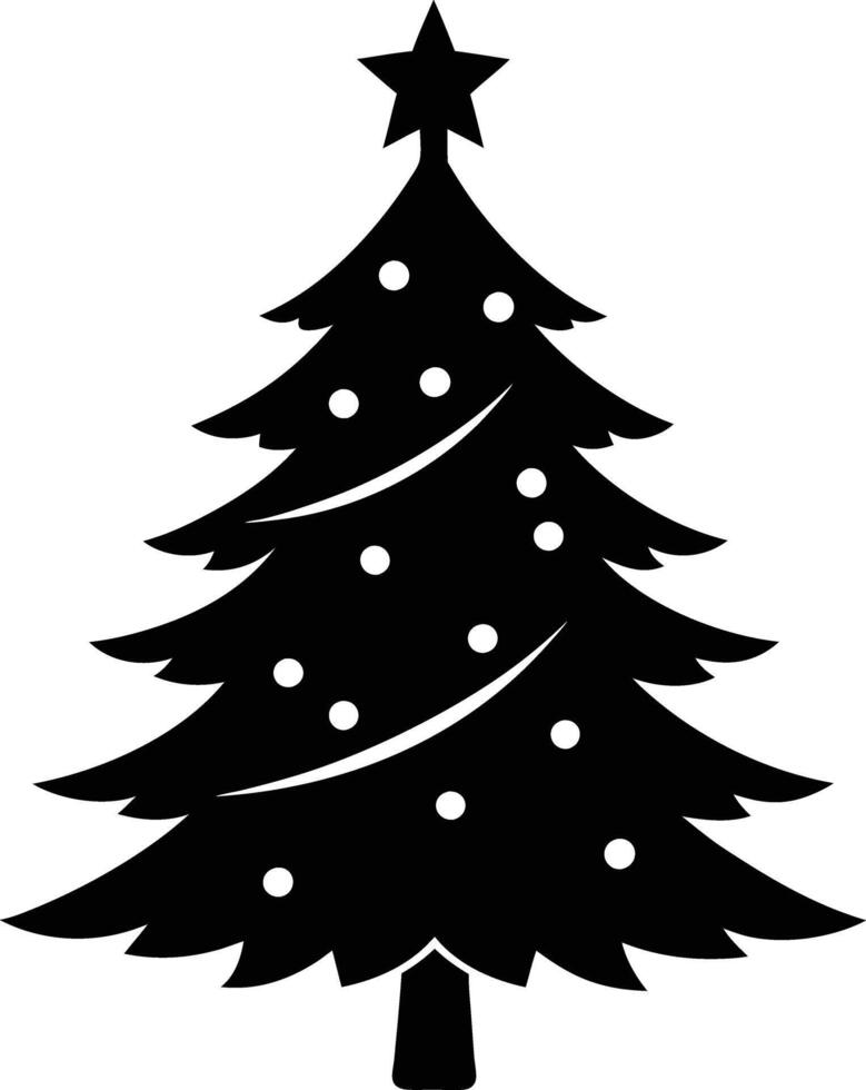 A clip art silhouette of a christmas tree vector