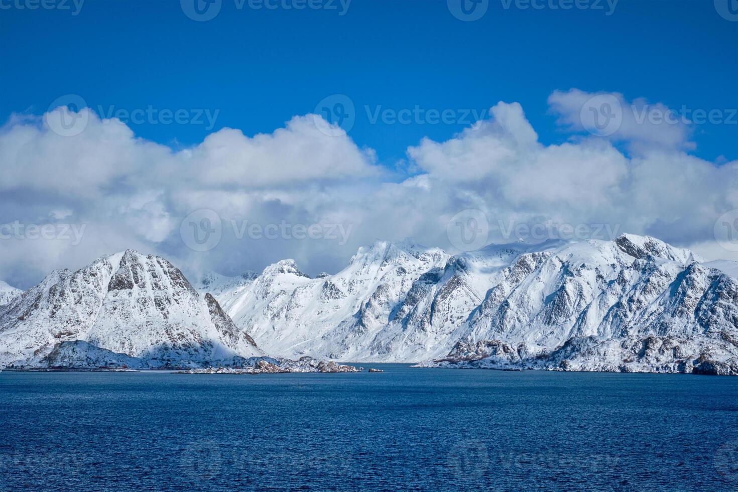Lofoten islands and Norwegian sea in winter, Norway photo