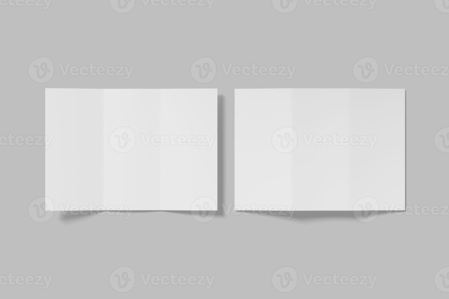 paper A4 trifold on gray background photo