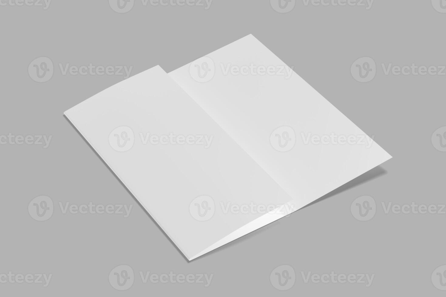 trifold paper on gray background photo