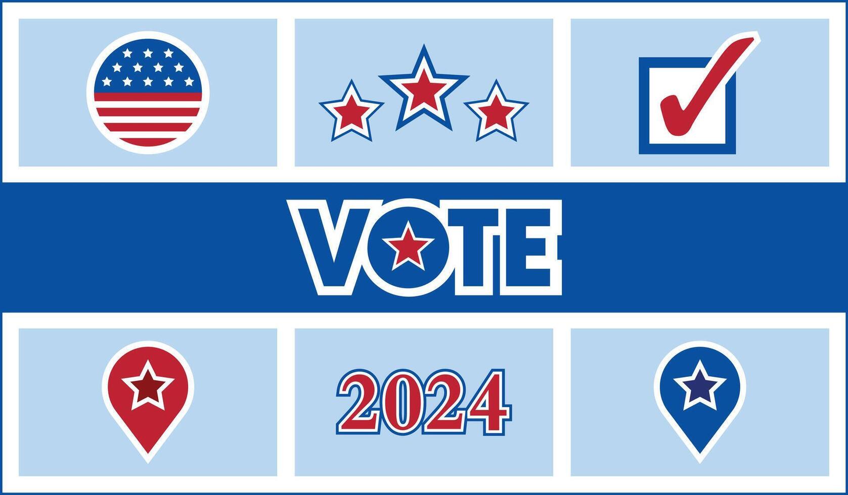 American Political Vote Icons vector