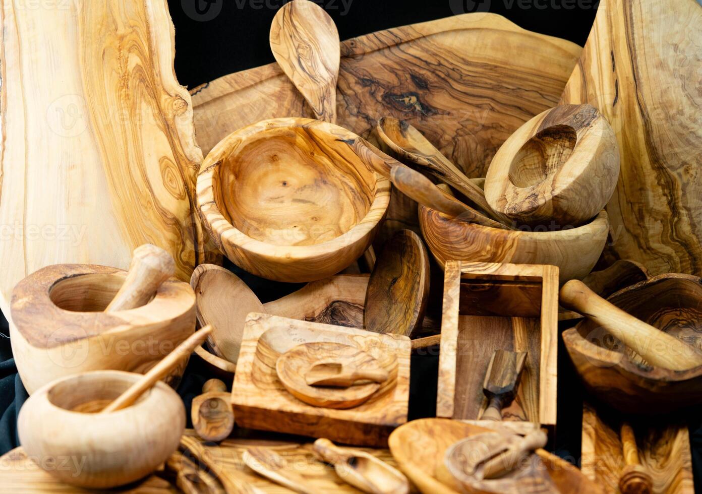 Kitchen Hardware made of olive wood photo