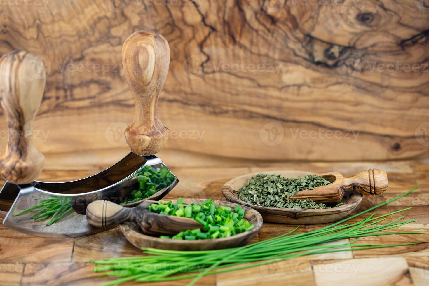 chives Allium schoenoprasum from the home garden photo
